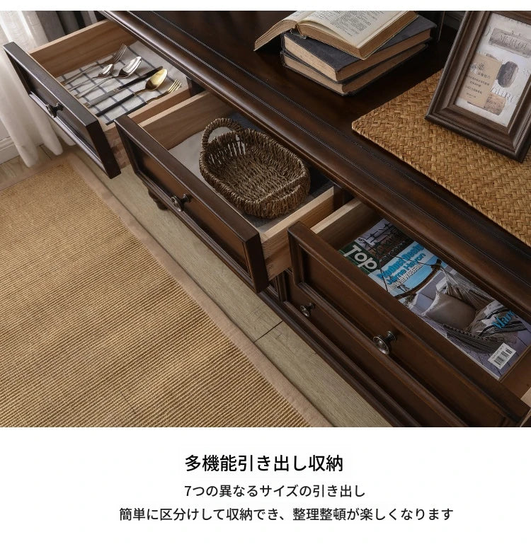 無垢材パイン使用の高級キャビネット - シンプルでエレガントな収納家具、リビングや寝室に最適！ hmy-5005