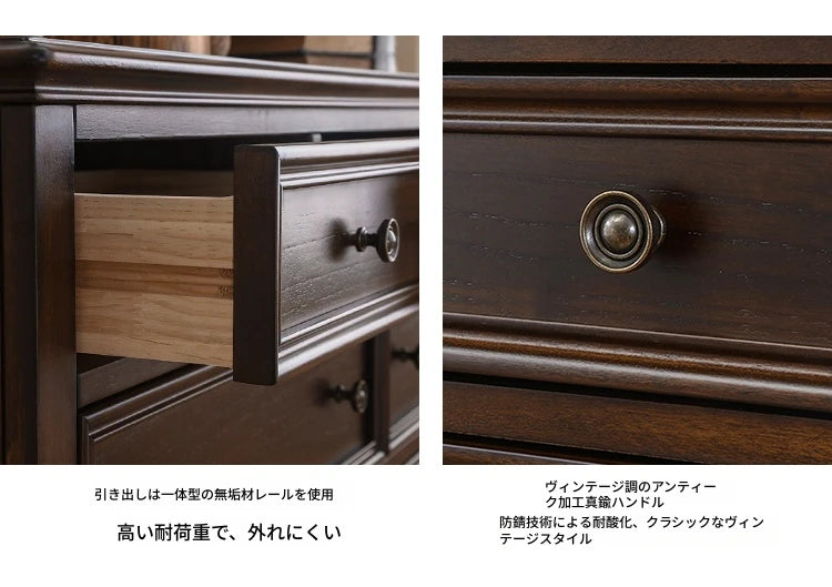 無垢材パイン使用の高級キャビネット - シンプルでエレガントな収納家具、リビングや寝室に最適！ hmy-5005