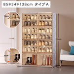 組立不要透明シューズボックス プラスチック製折りたたみ収納ラック hmyhz-5464
