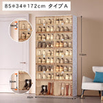 組立不要透明シューズボックス プラスチック製折りたたみ収納ラック hmyhz-5464