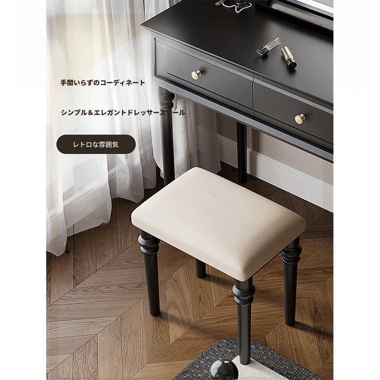 無垢材とPUレザー使用のおしゃれなスツール - モダンなインテリアに最適！ hmz-4939