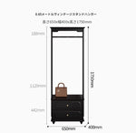 無垢材のエlegantハンガーラック - クラシックスタイル、収納付き、衣類とバッグを美しくディスプレイ！ hmz-4949