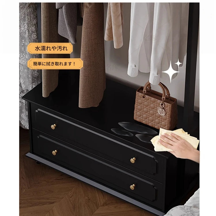 無垢材のエlegantハンガーラック - クラシックスタイル、収納付き、衣類とバッグを美しくディスプレイ！ hmz-4949