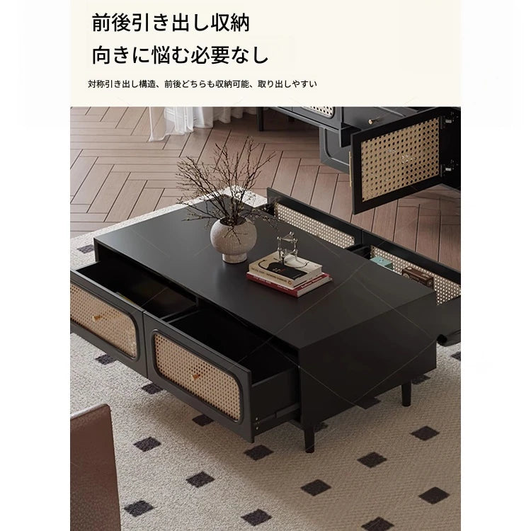 無垢材と強化ガラス製のスタイリッシュセンターテーブル - モダンリビングにぴったり！ hmz-4950
