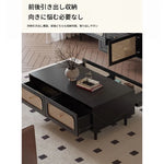 無垢材と強化ガラス製のスタイリッシュセンターテーブル - モダンリビングにぴったり！ hmz-4950