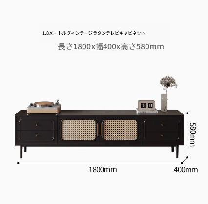 無垢材と強化ガラスのスタイリッシュテレビ台 - モダンなリビングルームに最適な収納家具 hmz-4951