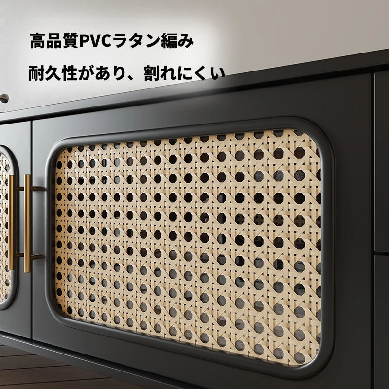 無垢材と強化ガラスのスタイリッシュテレビ台 - モダンなリビングルームに最適な収納家具 hmz-4951