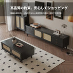無垢材と強化ガラスのスタイリッシュテレビ台 - モダンなリビングルームに最適な収納家具 hmz-4951