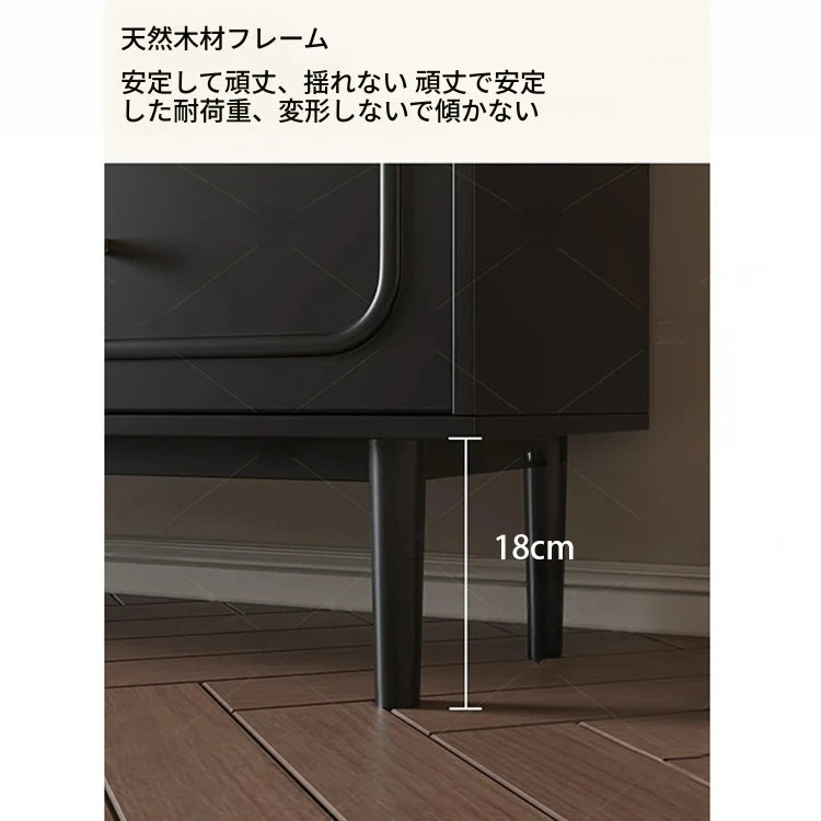 無垢材と強化ガラスのスタイリッシュテレビ台 - モダンなリビングルームに最適な収納家具 hmz-4951
