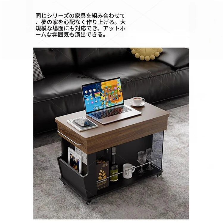 強化ガラスのセンターテーブル | モダンデザインと収納力抜群！リビングに最適なテーブル hmz-4954