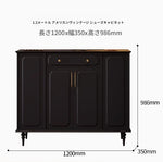 シックなデザインのブラックキャビネット - 高級感あふれる収納家具でお部屋をスタイリッシュに演出！ hmz-4955