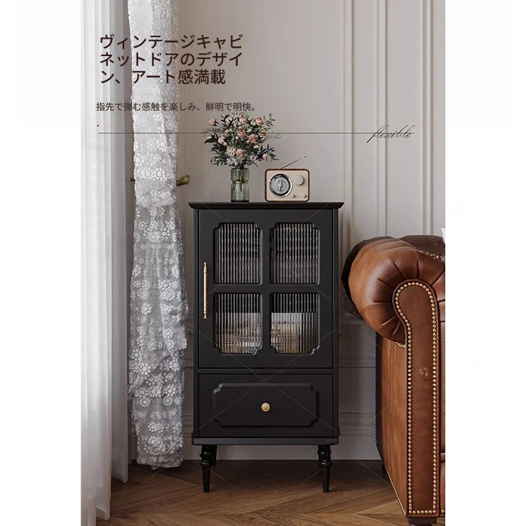 無垢材ガラスキャビネット - シックなデザインでおしゃれな収納空間を演出！ hmz-4956