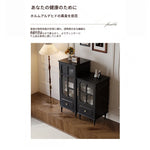 無垢材ガラスキャビネット - シックなデザインでおしゃれな収納空間を演出！ hmz-4956