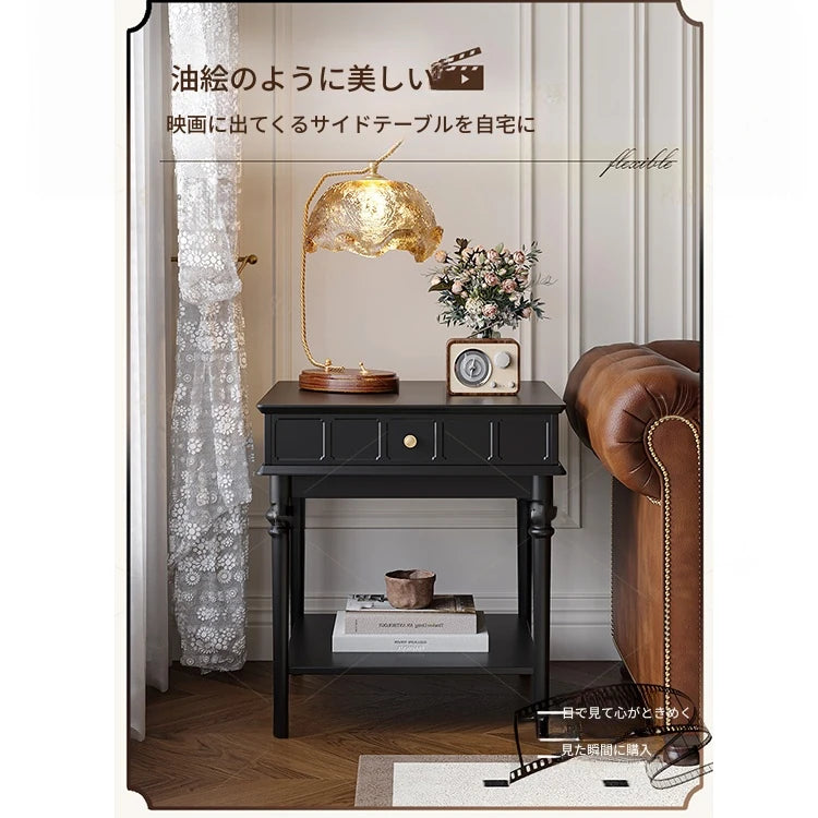 シンプルでスタイリッシュなブラックセンターテーブル - おしゃれなリビングに最適な収納付きデザイン hmz-4963