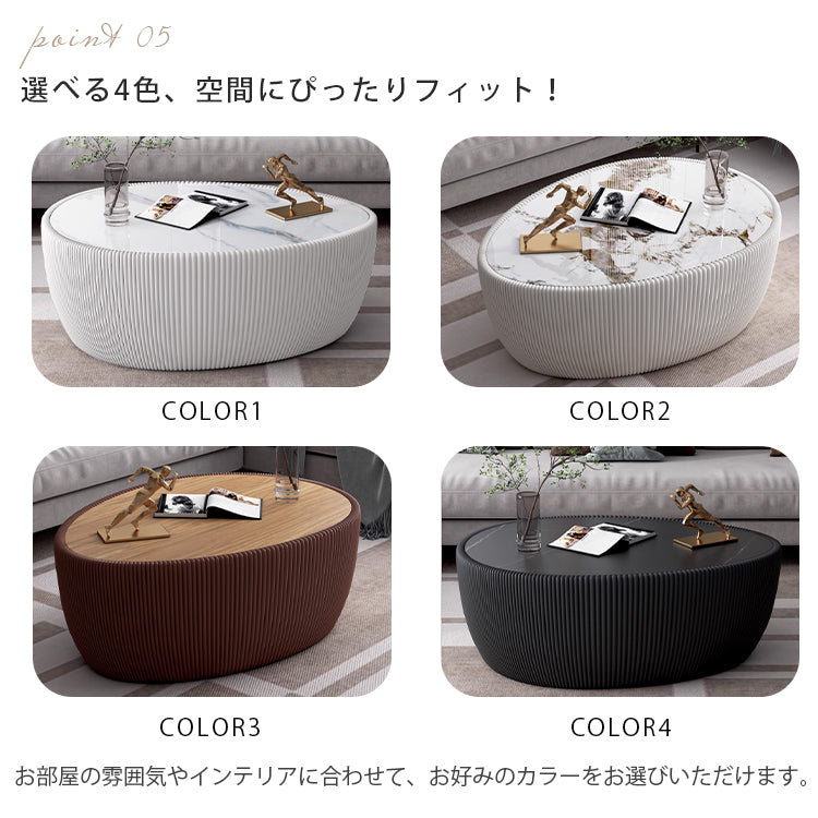 創意セラミックセンターテーブル リビング用 小型住宅向け モダンシンプル 高級感 異形デザイン小型テーブルhoq-4000