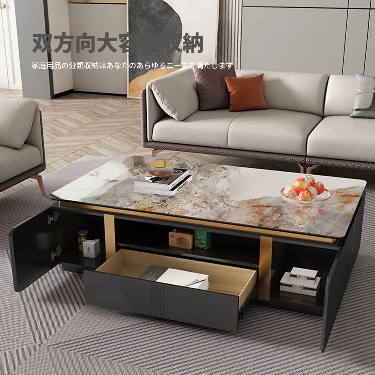 センターテーブル カラー1 カラー2 セラミック ステンレス パイン 中密度繊維板 hqm-3231