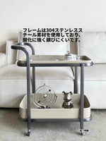 ステンレス製合成皮革センターテーブル｜おしゃれで機能的なリビング家具｜モダンデザインのキャスターテーブル hqy-5201