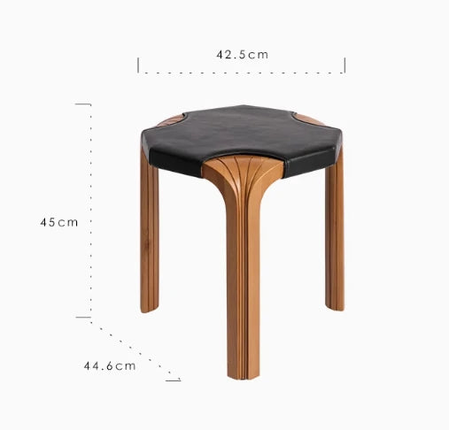 本革アッシュ材スツール | シンプルでスタイリッシュなインテリアアクセント | 多用途性と耐久性の両立 hrn-5262