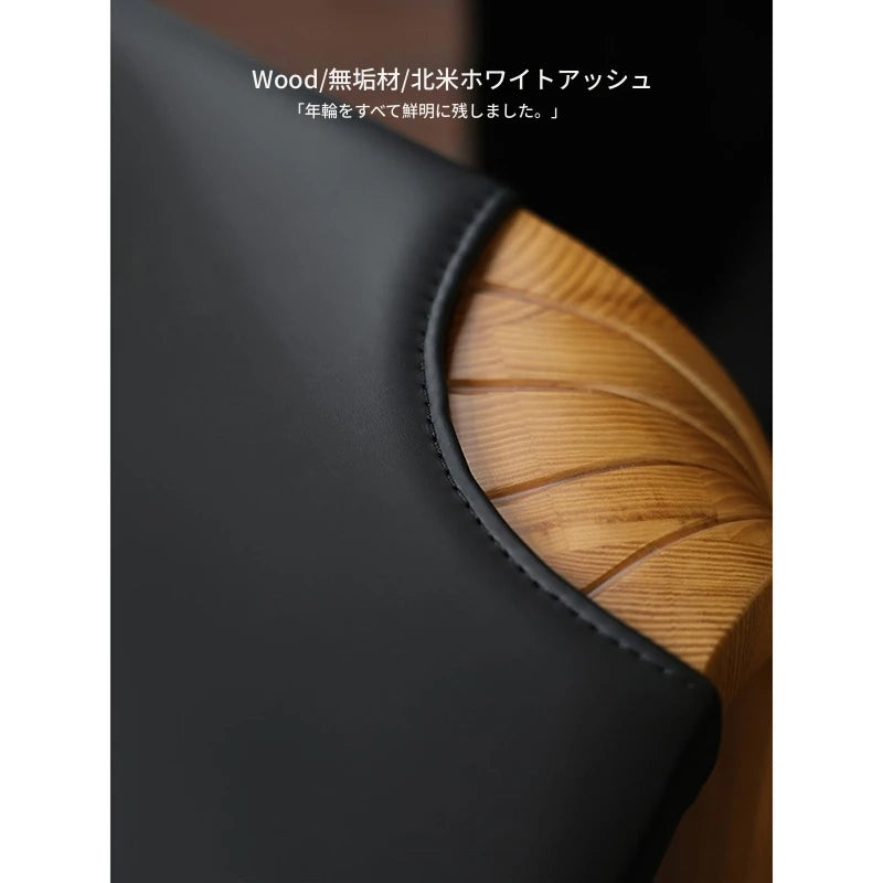 本革アッシュ材スツール | シンプルでスタイリッシュなインテリアアクセント | 多用途性と耐久性の両立 hrn-5262