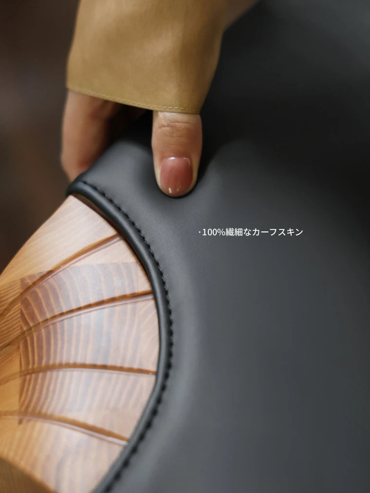 本革アッシュ材スツール | シンプルでスタイリッシュなインテリアアクセント | 多用途性と耐久性の両立 hrn-5262