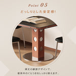 無垢材バウハウスデザイン 多機能ダイニングテーブル セラミック天板 正方形折りたたみラウンド hsgmy-5726