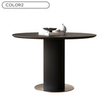 セラミック天板ラウンドテーブル フレンチデザイン ローマ柱 脚 モダンラグジュアリー ホワイト＆ブラック hsgmy-5727
