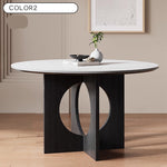 無垢材ラウンドテーブル セラミック天板 ピュアホワイト モダンミニマル hsgmy-5729