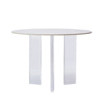 北欧風コンパクト住宅向け シンプル ラウンドアクリルセラミック天板 浮遊デザインダイニングテーブル hsgmy-5734