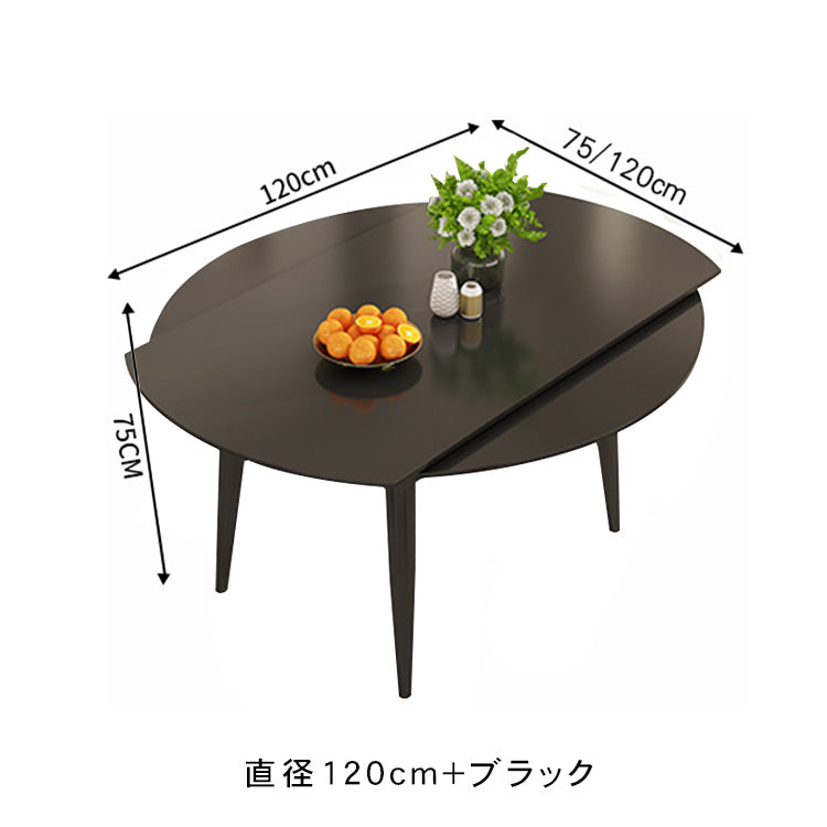 セラミック天板ダイニングテーブル ミルクカラー 伸縮式 モダンシンプル 軽奢デザイン 丸型 小型家用 hsjh-3512