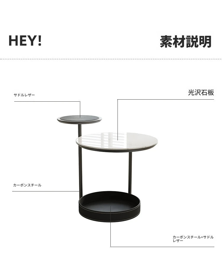 セラミック製モダンセンターテーブル - 合成皮革トリムデザイン、リビングルームに最適なスタイリッシュな家具 hsms-4911
