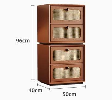 無垢材アッシュとラタン使用のスタイリッシュキャビネット｜収納力抜群のインテリア家具 hsms-4922