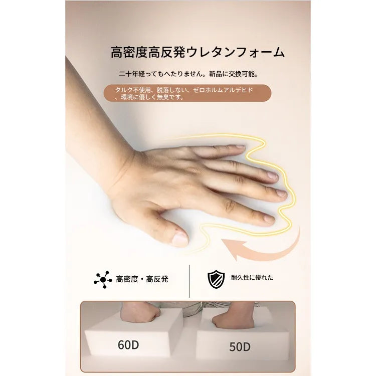 高密度ウレタンマットレス 1.5m・1.8m対応｜厚手・適度な硬さ｜シングル・ダブル・畳にも対応 hsxd-3639