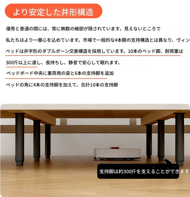 高級アッシュ材＆チェリー材使用！スタイリッシュなデザインのダブルベッド - 安らぎの空間を演出【送料無料】 hsxz-2160