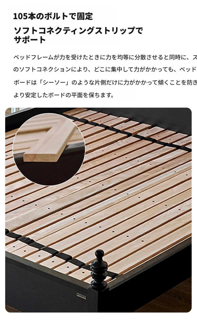 レッドオーク無垢材使用！エレガントなデザインの多層板ベッド - スエード仕上げで快適な睡眠空間を演出！ hsxz-2162