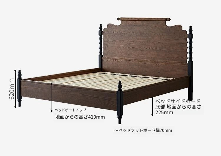 レッドオーク無垢材の高級ベッド｜スタイリッシュなデザインで快適な睡眠空間を実現！ hsxz-2163
