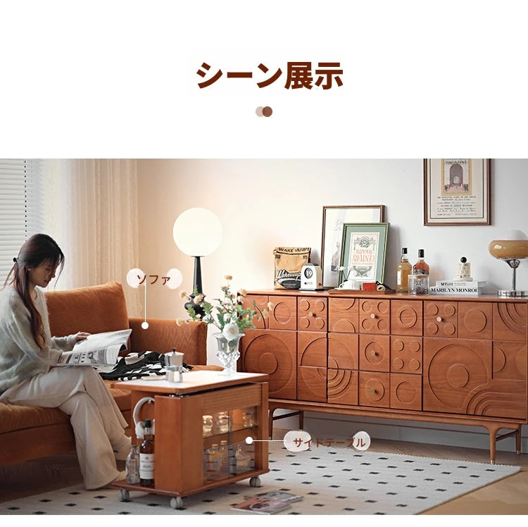 無垢材と銅を使用した美しいデザインのキャビネット - モダンインテリアに最適！ hsxz-2179