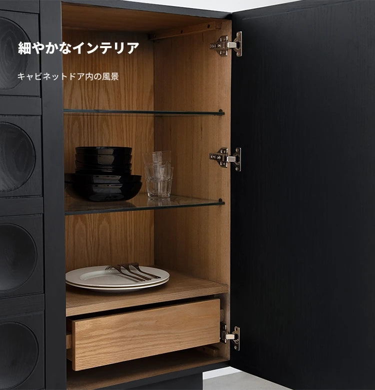 モダンデザインの多層板キャビネット - ガラス扉付き収納家具、リビングやダイニングに最適！ hsxz-2180