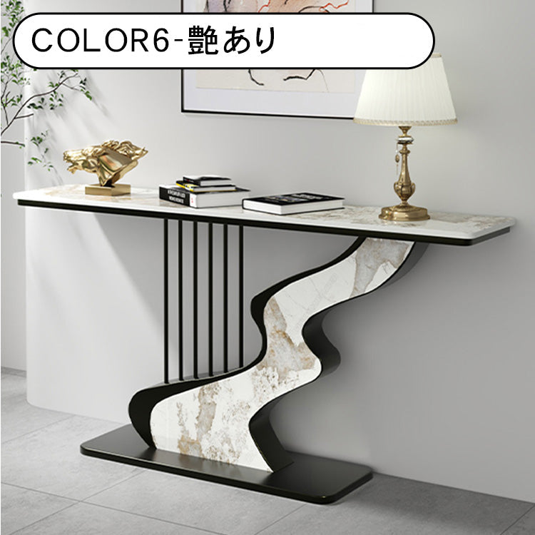 セラミック天板玄関コンソールテーブル モダンラグジュアリー シンプルアート風壁付け装飾キャビネット htt-3537