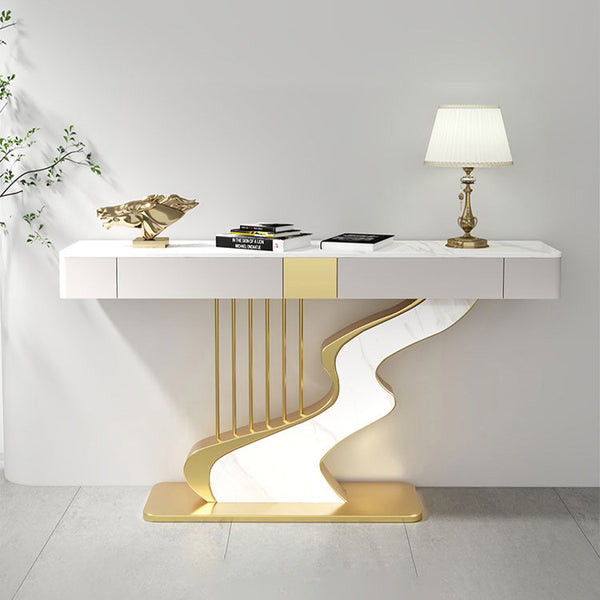 セラミック天板半円玄関コンソールテーブル モダンラグジュアリーシンプルアート風壁付け装飾キャビネット htt-3538