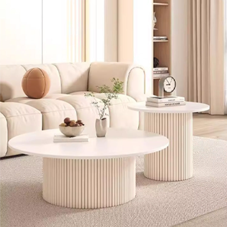 セラミック天板ローテーブル｜ミニマルモダン｜小スペース向け｜ミルキーホワイト｜円形センターテーブル htt-3842