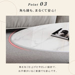 北欧風 セラミック天板 ローテーブル 丸型＆楕円形セット｜リビング用 クリームホワイト シンプルモダン htt-3852