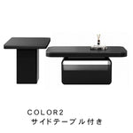 ホワイト×クリアガラス セラミック天板センターテーブルセット リビング向け モダンデザインのローテーブル＆サイドテーブル htyjj-5948-2