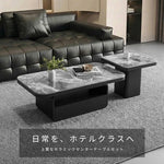 ホワイト×クリアガラス セラミック天板センターテーブルセット リビング向け モダンデザインのローテーブル＆サイドテーブル htyjj-5948-2