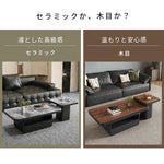 ホワイト×クリアガラス セラミック天板センターテーブルセット リビング向け モダンデザインのローテーブル＆サイドテーブル htyjj-5948-2