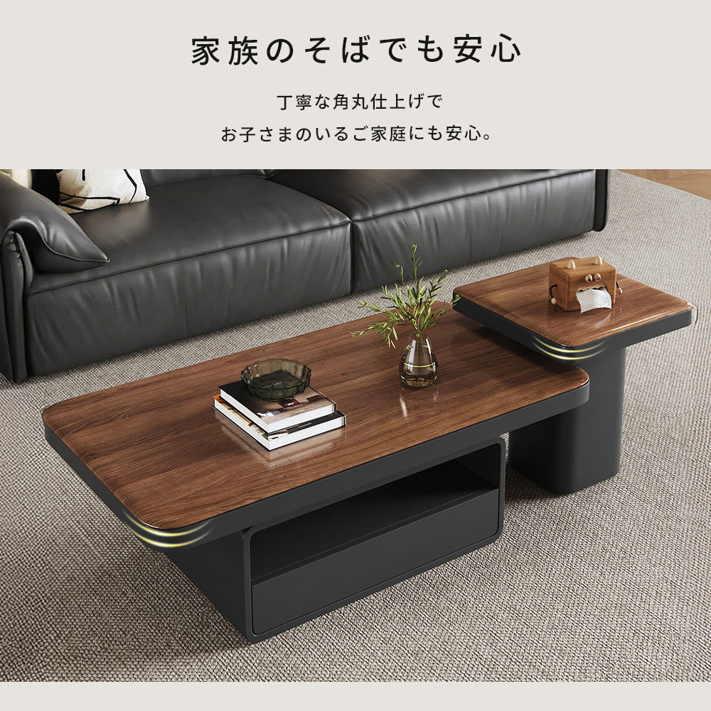 ホワイト×クリアガラス セラミック天板センターテーブルセット リビング向け モダンデザインのローテーブル＆サイドテーブル htyjj-5948-2