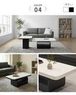 ホワイト×クリアガラス セラミック天板センターテーブルセット リビング向け モダンデザインのローテーブル＆サイドテーブル htyjj-5948-2