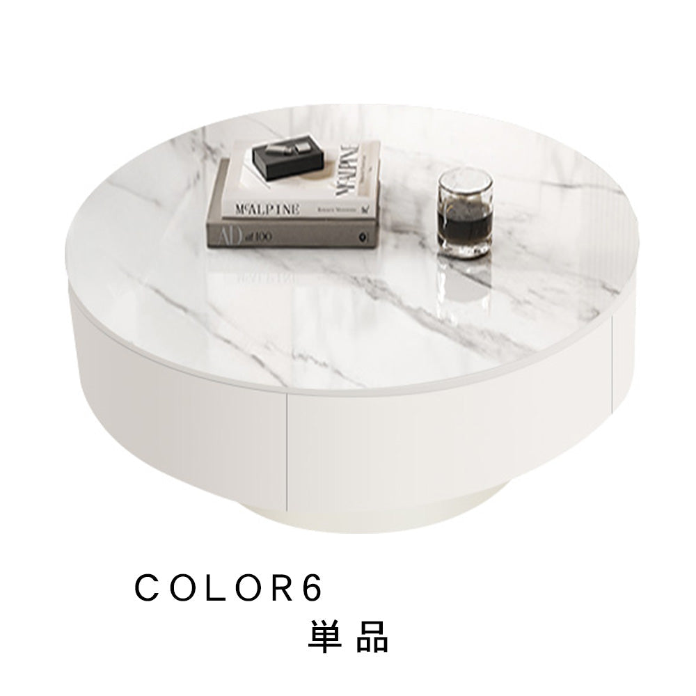 センターテーブル おしゃれ セラミック天板 金属台座 引き出し収納付き ネストテーブル 2点セット 大小セット 大テーブル直径70cm 80cm 小テーブル直径50cm モダン リビング用 来客対応 htyjj-6570