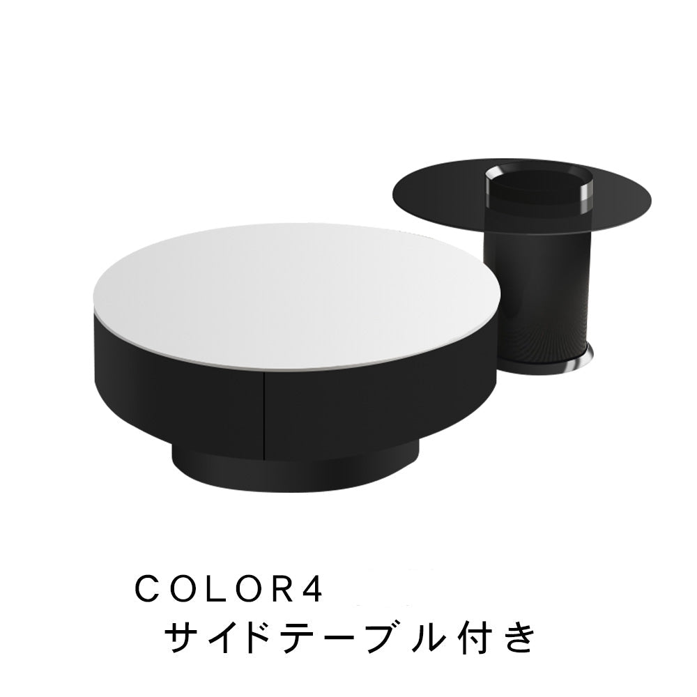 センターテーブル おしゃれ セラミック天板 金属台座 引き出し収納付き ネストテーブル 2点セット 大小セット 大テーブル直径70cm 80cm 小テーブル直径50cm モダン リビング用 来客対応 htyjj-6570