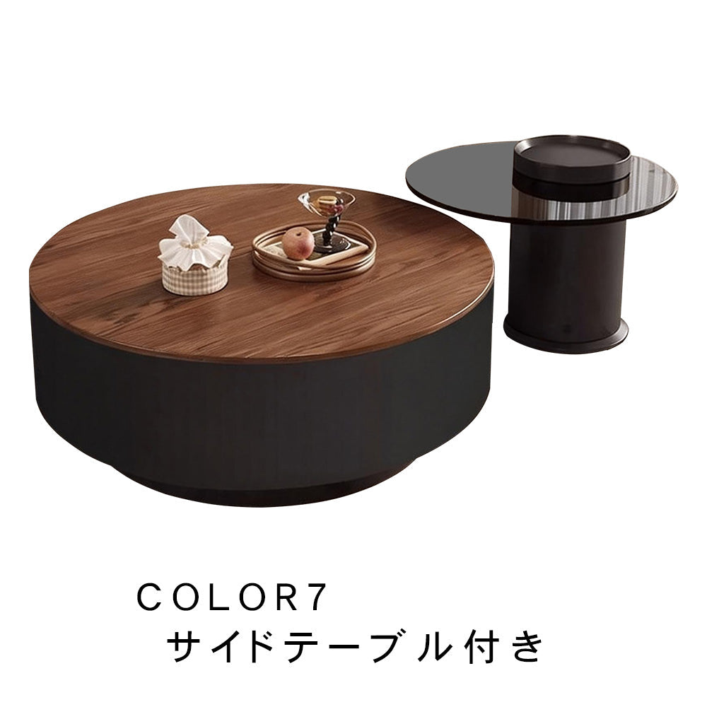 センターテーブル おしゃれ セラミック天板 金属台座 引き出し収納付き ネストテーブル 2点セット 大小セット 大テーブル直径70cm 80cm 小テーブル直径50cm モダン リビング用 来客対応 htyjj-6570