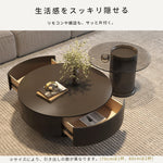 センターテーブル おしゃれ セラミック天板 金属台座 引き出し収納付き ネストテーブル 2点セット 大小セット 大テーブル直径70cm 80cm 小テーブル直径50cm モダン リビング用 来客対応 htyjj-6570